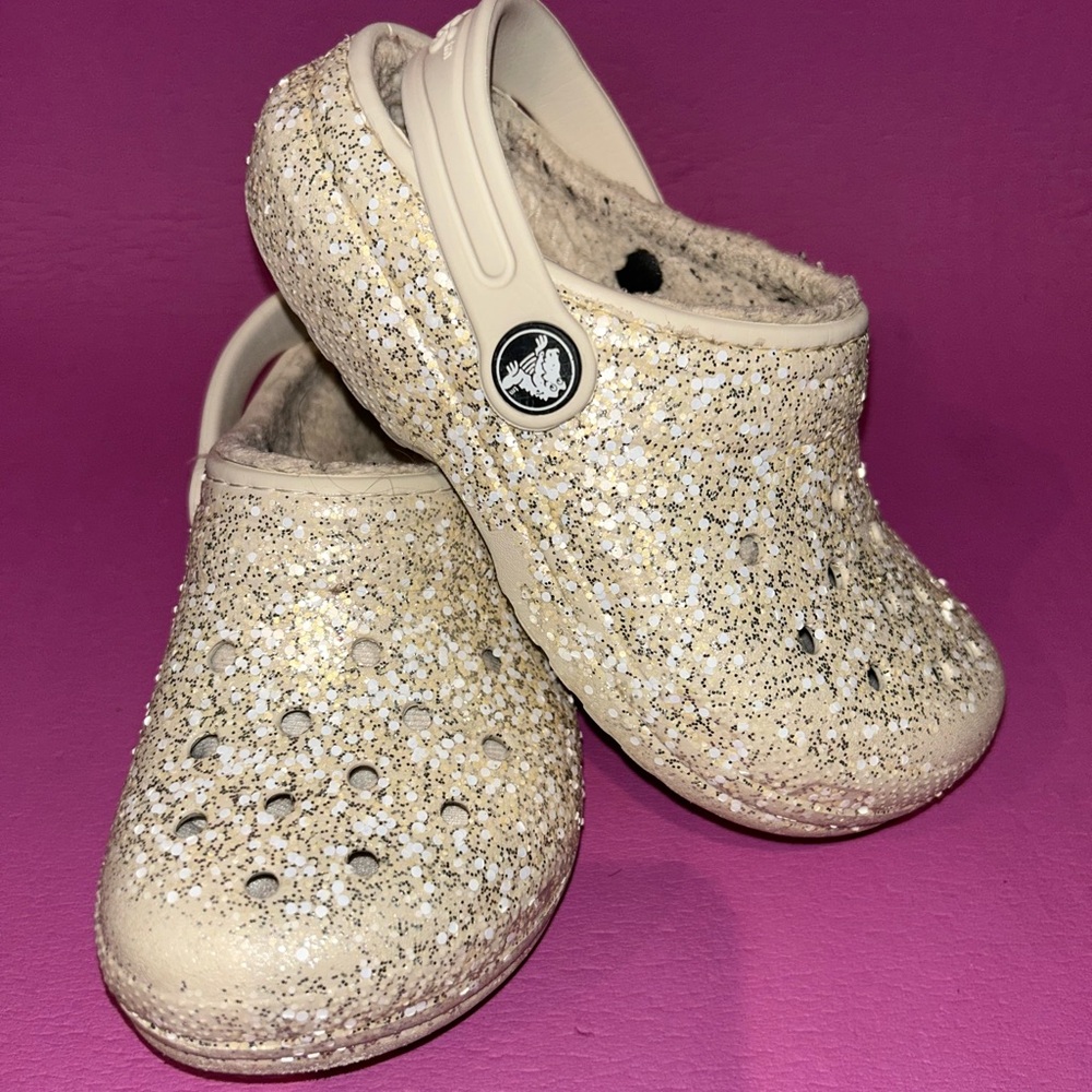 Crocs Kids Glitter lined Clogs kid size 11